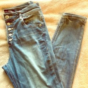 Express high rise denim leggings